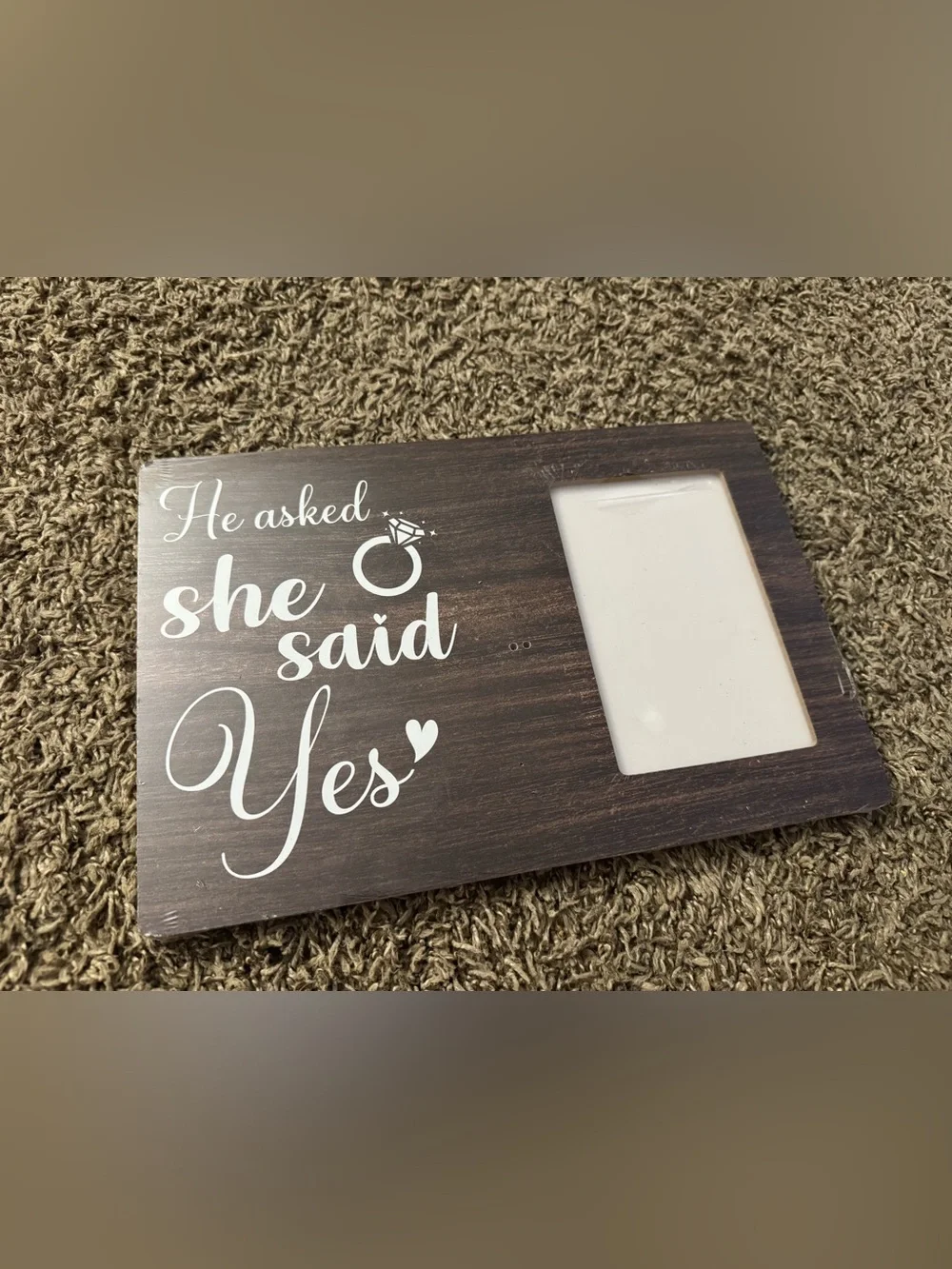 Woodgrain 'She Said Yes' Picture Frame - Brown